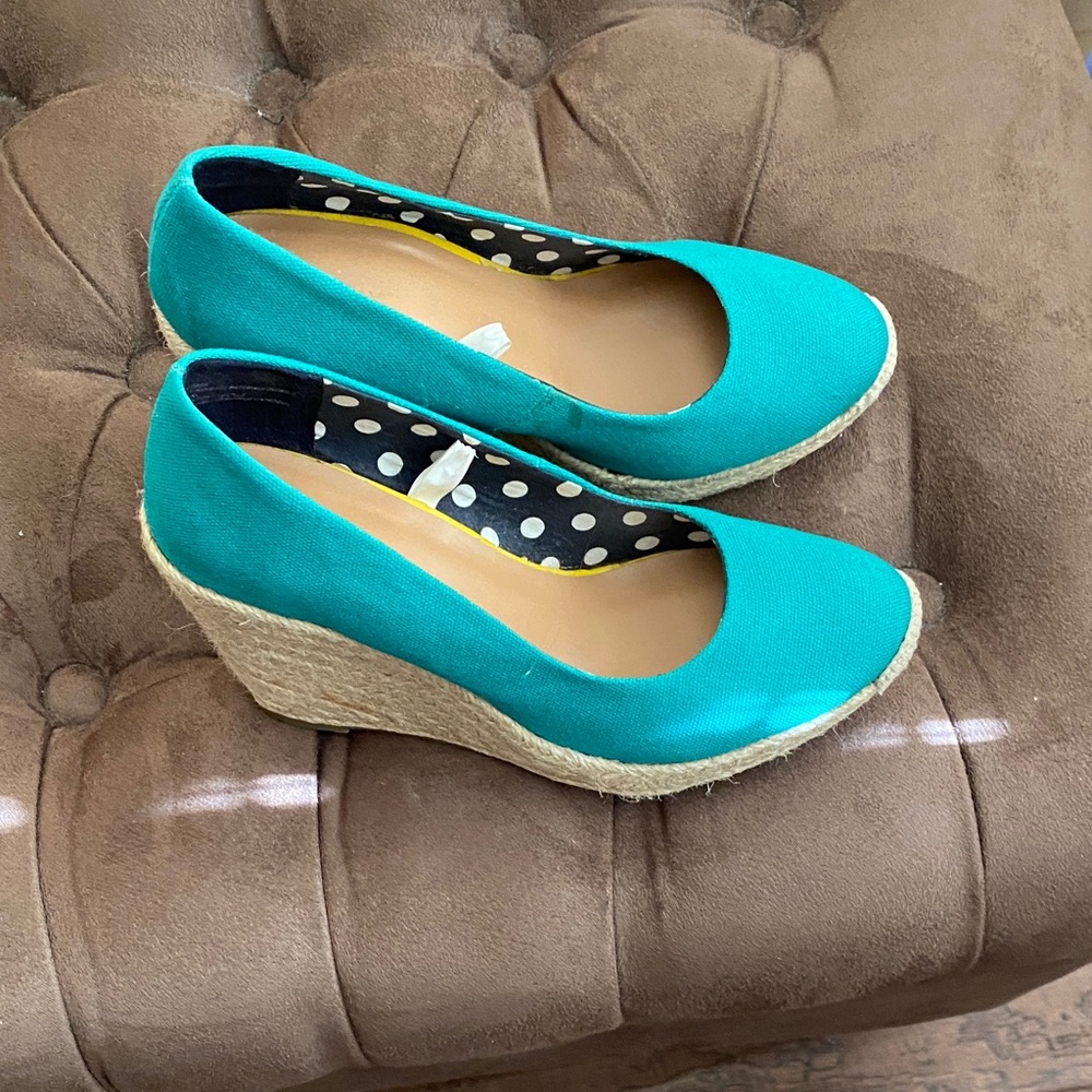 Merona Turquoise Wedge Espadrille Women Shoes